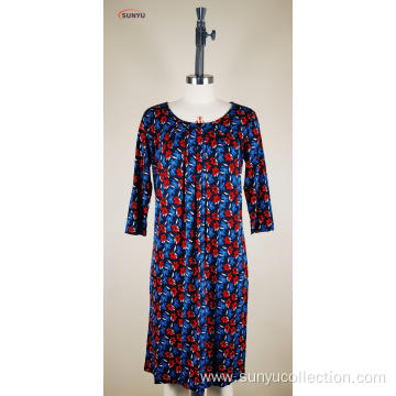 viscose/spandex ladie's Dress with flower print